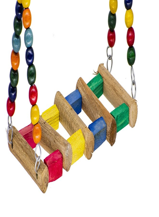 PETZOO Beautiful Bird Swing for Large Birds, Parrot, Macaw, Cockatiel, Sun Conure, Lutino, Bird Perch, Cage Accessories, Resting Toy & Wooden Training Aid - Image 2